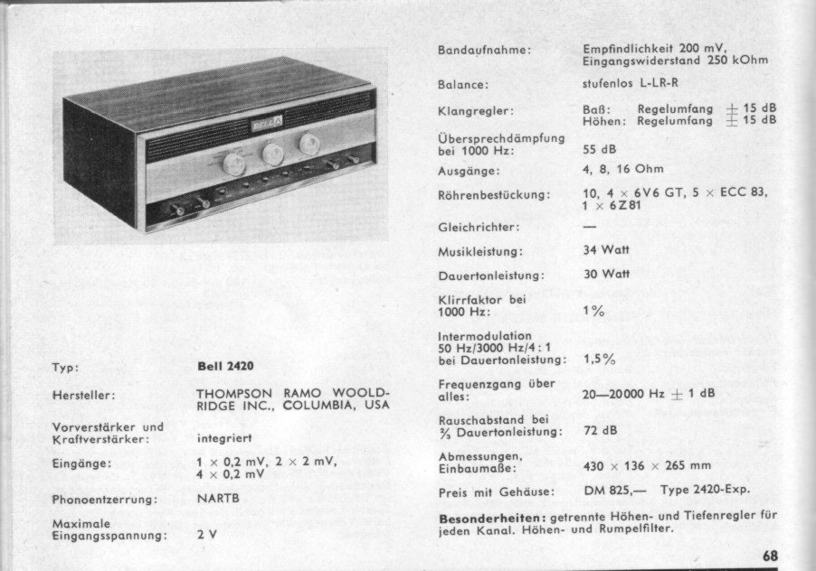 Bell Sound Systems bell 2420